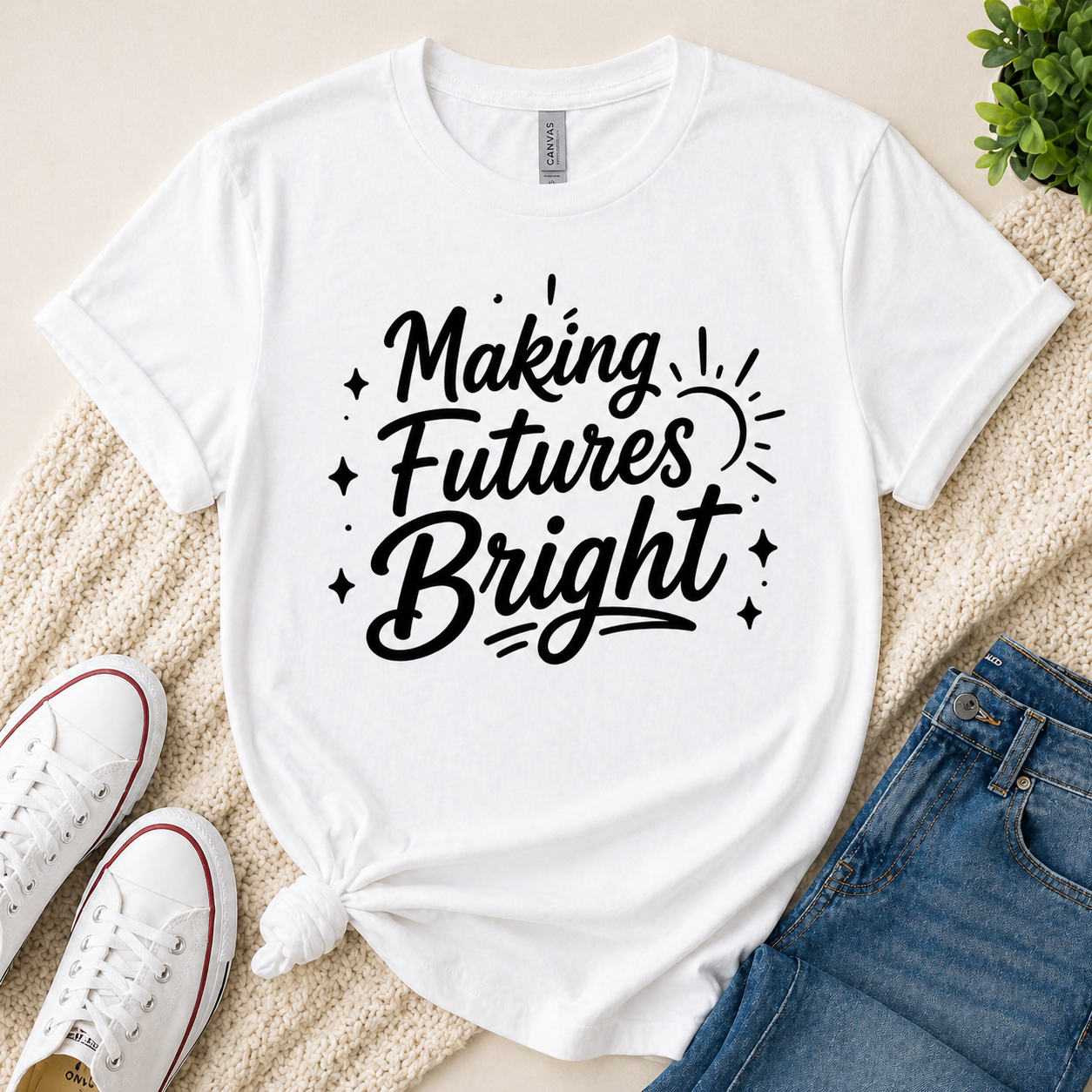 Making Futures Bright Teacher Vinyl T-Shirt | Inspirational Educator Tee