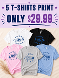 Custom T-Shirt Bundle (5 Pack) | Only $29.99 | Multi Color Tee Set