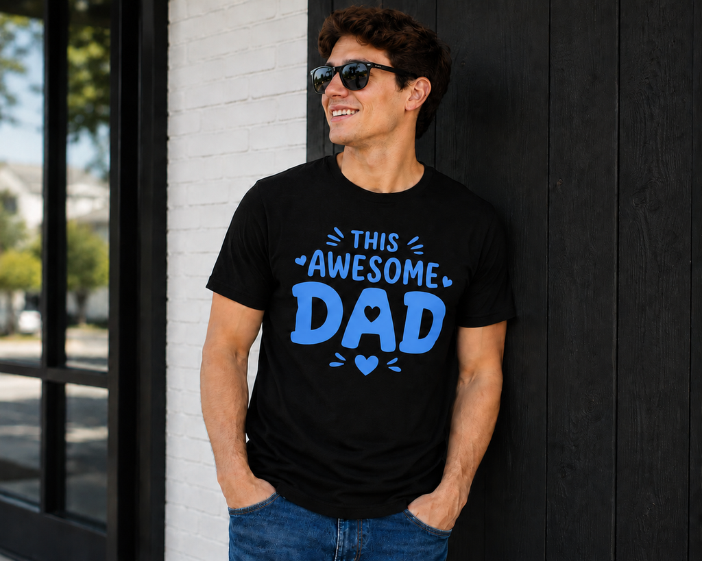 This Awesome Dad Vinyl T-Shirt | Funny Father’s Day Dad Tee