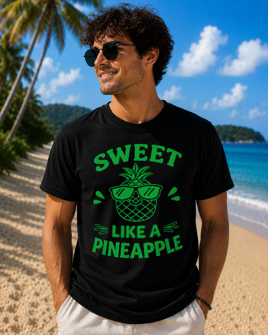 Sweet Like A Pineapple Vinyl T-Shirt | Cute Tropical Summer Tee