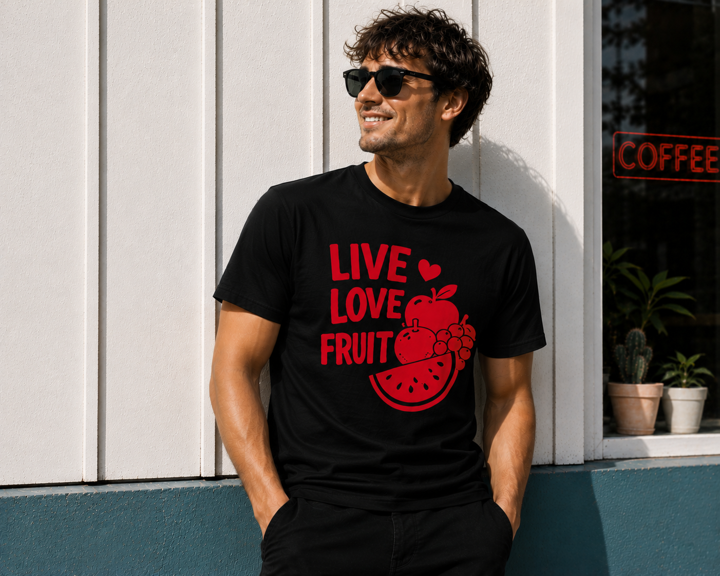 Live Love Fruit Vinyl T-Shirt | Cute Retro Fruit Summer Tee