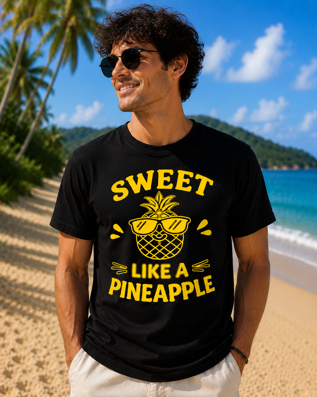 Sweet Like A Pineapple Vinyl T-Shirt | Cute Tropical Summer Tee
