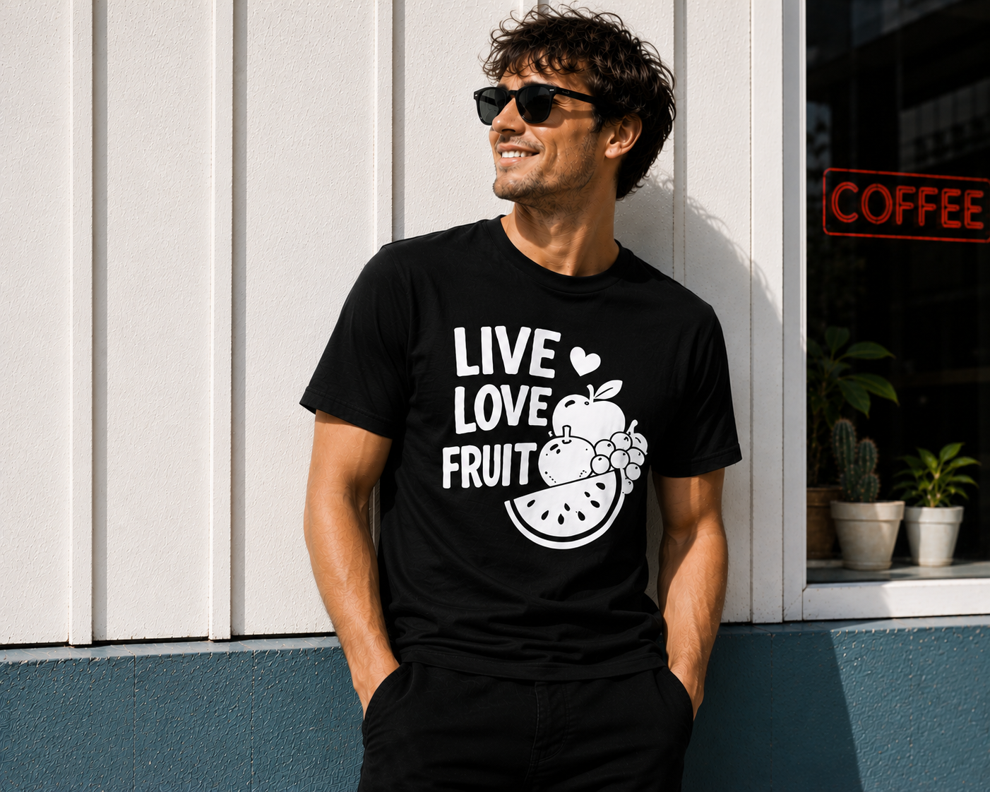 Live Love Fruit Vinyl T-Shirt | Cute Retro Fruit Summer Tee