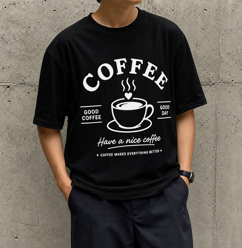 Coffee Lover Vinyl T-Shirt – Good Coffee Good Day Casual Tee