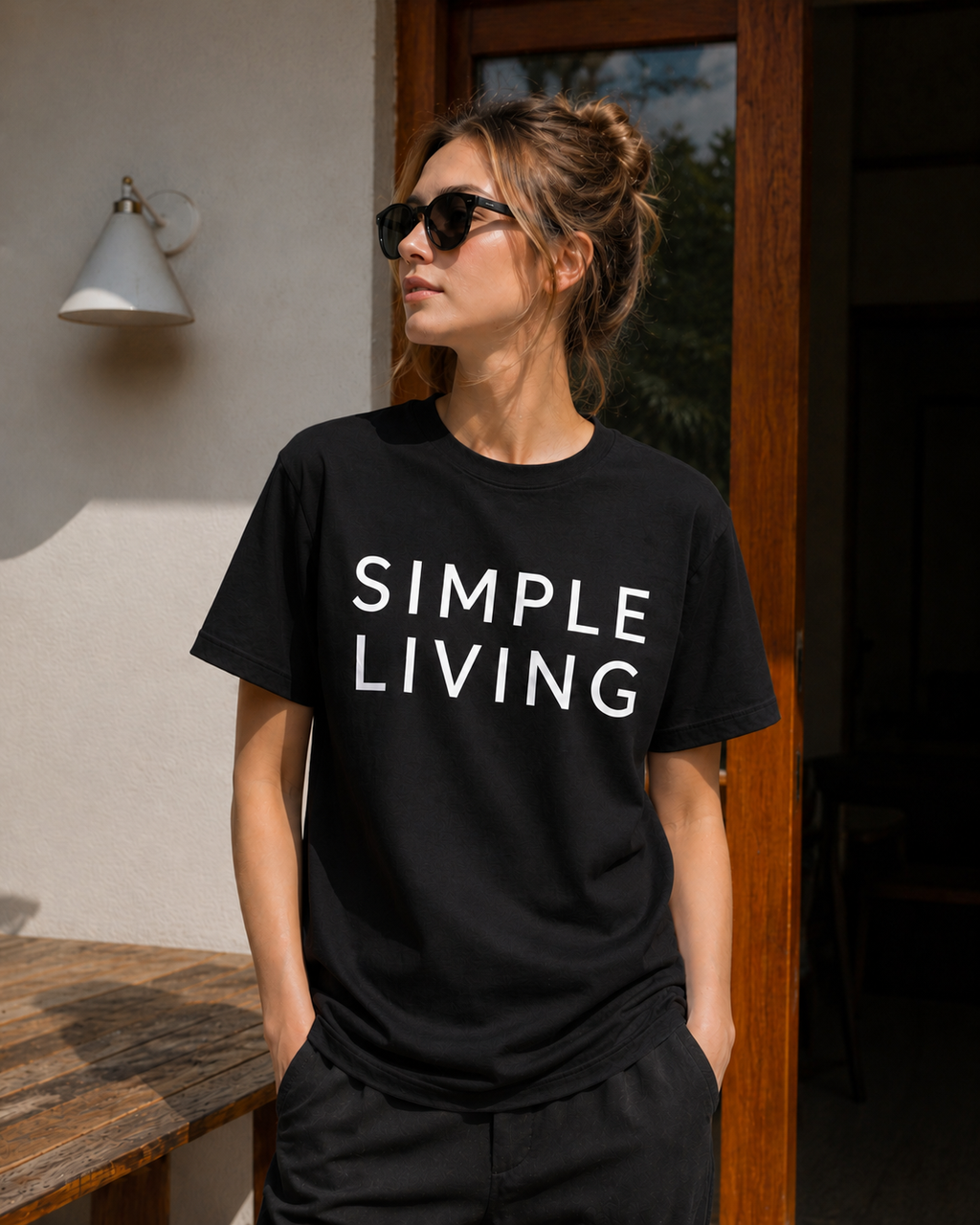 Simple Living Minimalist Aesthetic Vinyl T-Shirt