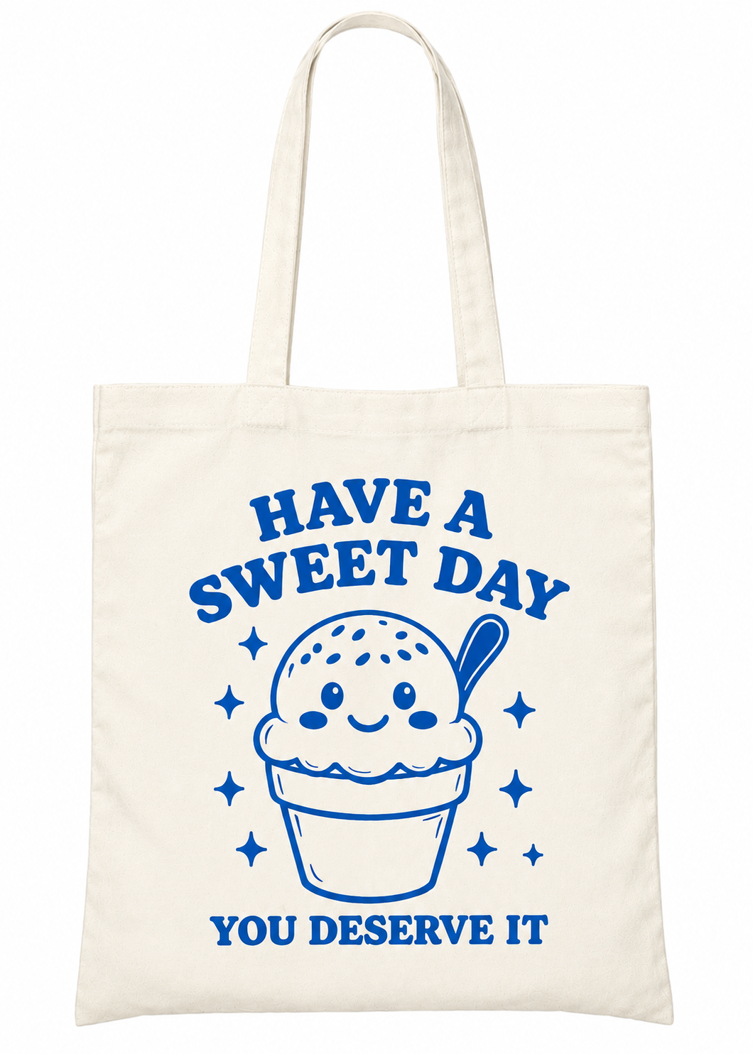 Have A Sweet Day Ice Cream Canvas Tote Bag – Cute Aesthetic Shopping Bag