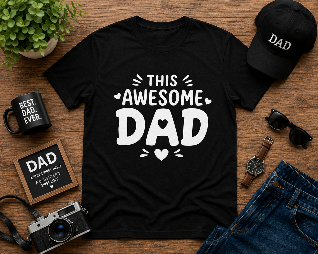 This Awesome Dad Vinyl T-Shirt | Funny Father’s Day Dad Tee