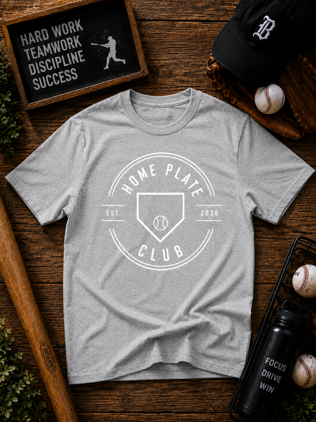 Home Plate Club Baseball Vinyl T-Shirt