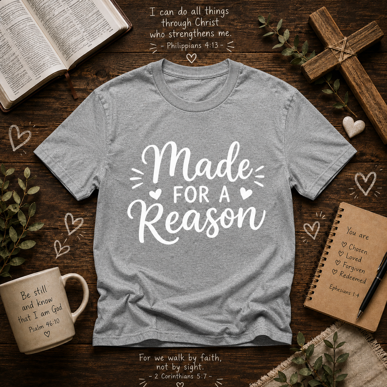 Made For A Reason Inspirational Vinyl T-Shirt