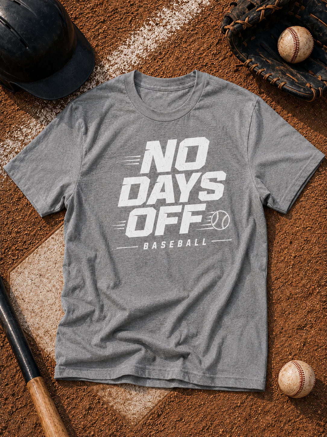 No Days Off Baseball Vinyl T-Shirt