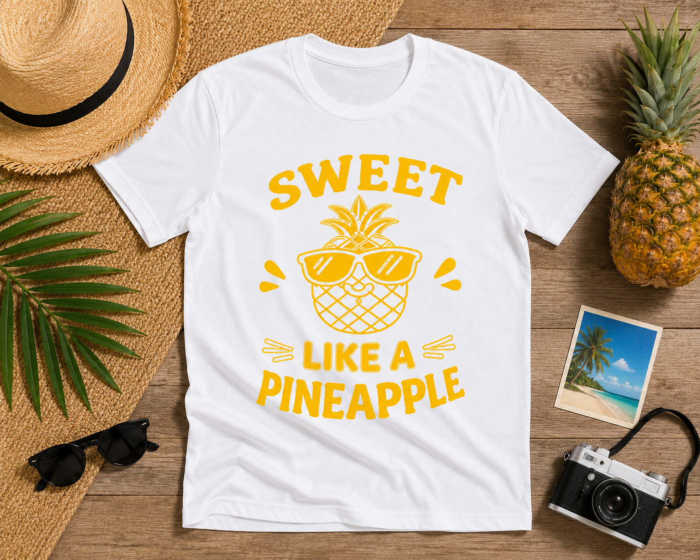 Sweet Like A Pineapple Vinyl T-Shirt | Cute Tropical Summer Tee