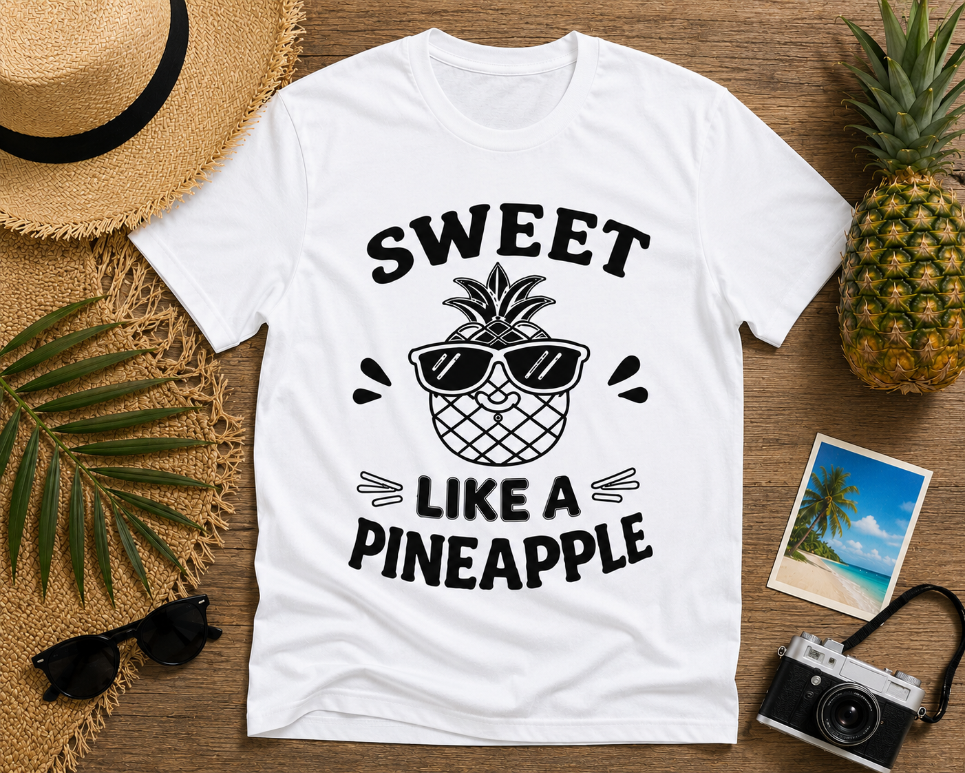 Sweet Like A Pineapple Vinyl T-Shirt | Cute Tropical Summer Tee