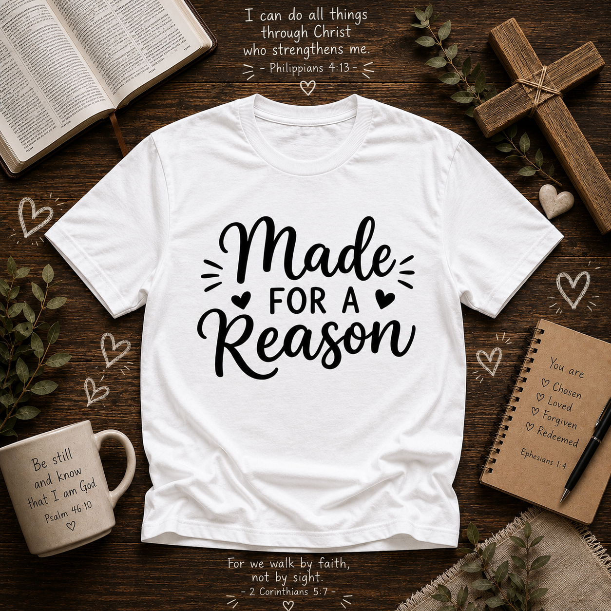 Made For A Reason Inspirational Vinyl T-Shirt