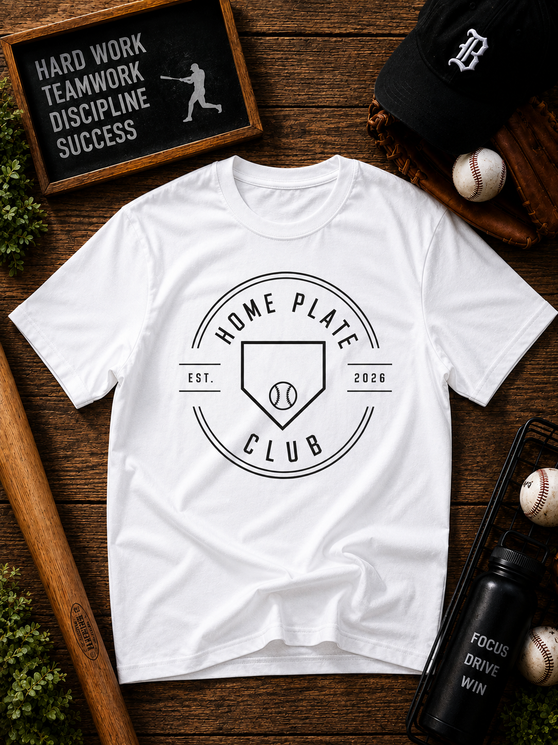 Home Plate Club Baseball Vinyl T-Shirt