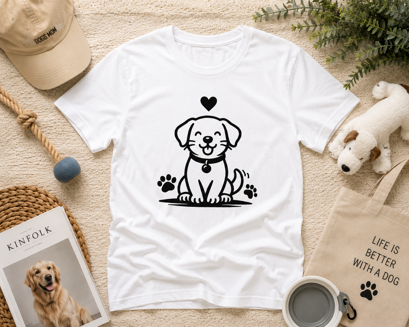 Cute Puppy Love Dog Lover Vinyl T-Shirt | Funny Pet Owner Tee | Dog Mom & Dog Dad Gift