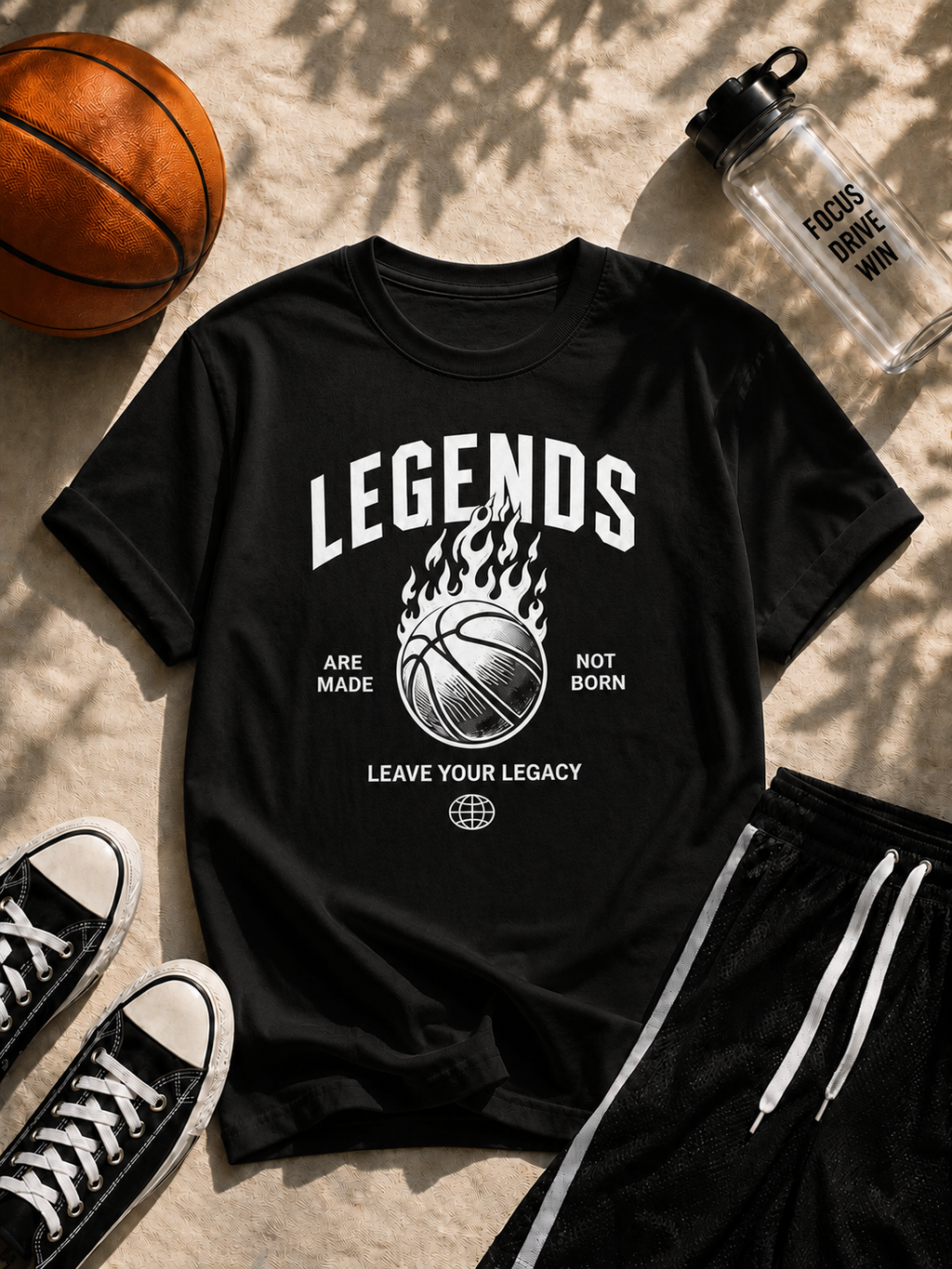 Legends Are Made Basketball Vinyl T-Shirt | Motivational Sports Tee
