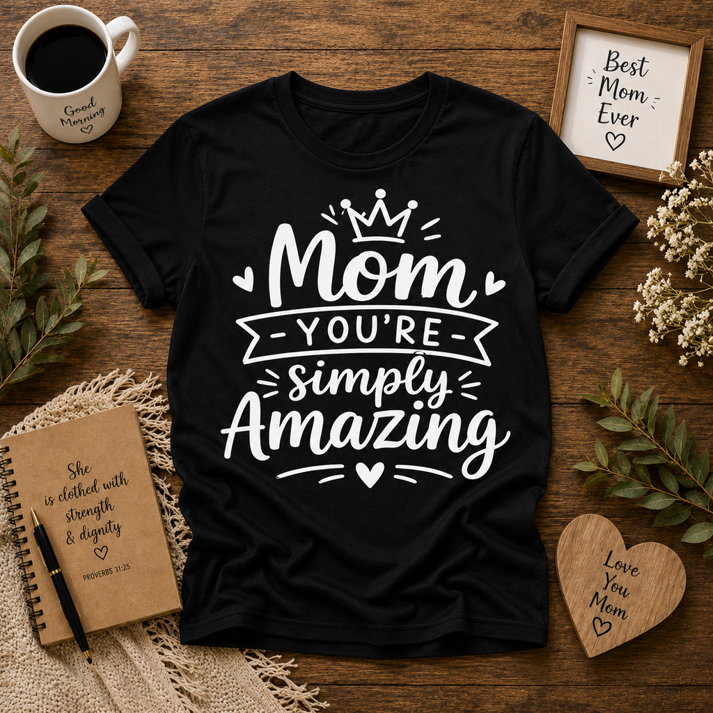 Mom You’re Simply Amazing Vinyl T-Shirt for Mothers