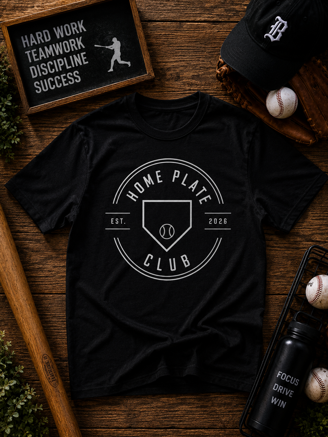 Home Plate Club Baseball Vinyl T-Shirt