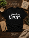 Simply Blessed Inspirational Christian Vinyl T-Shirt