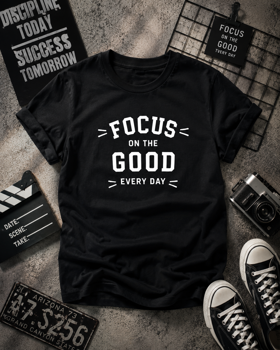 Focus on the Good Every Day Motivational Vinyl T-Shirt