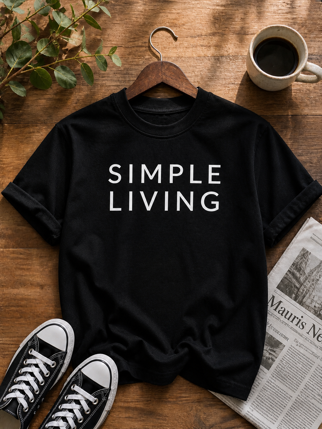 Simple Living Minimalist Aesthetic Vinyl T-Shirt