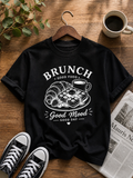Brunch Good Mood Vinyl T-Shirt – Coffee & Waffle Aesthetic Tee
