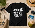 Good Vibes Only Pineapple Vinyl T-Shirt | Funny Summer Vacation Tee