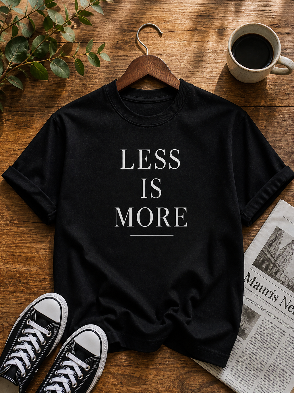 Less Is More Minimalist Typography Vinyl T-Shirt