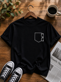 Minimalist Pocket Glasses Vinyl T-Shirt – Simple Aesthetic Tee