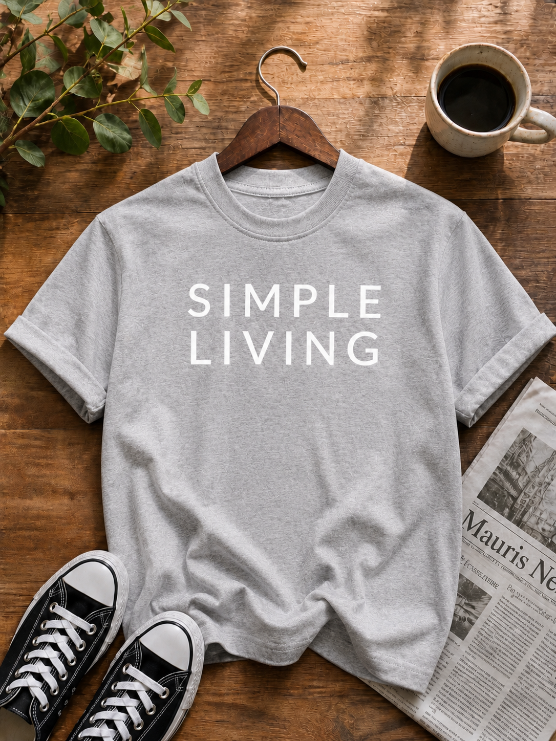Simple Living Minimalist Aesthetic Vinyl T-Shirt
