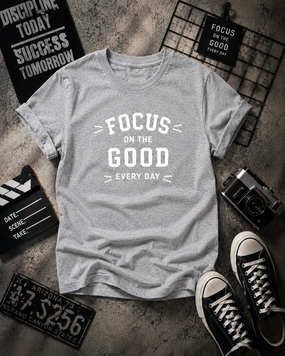 Focus on the Good Every Day Motivational Vinyl T-Shirt