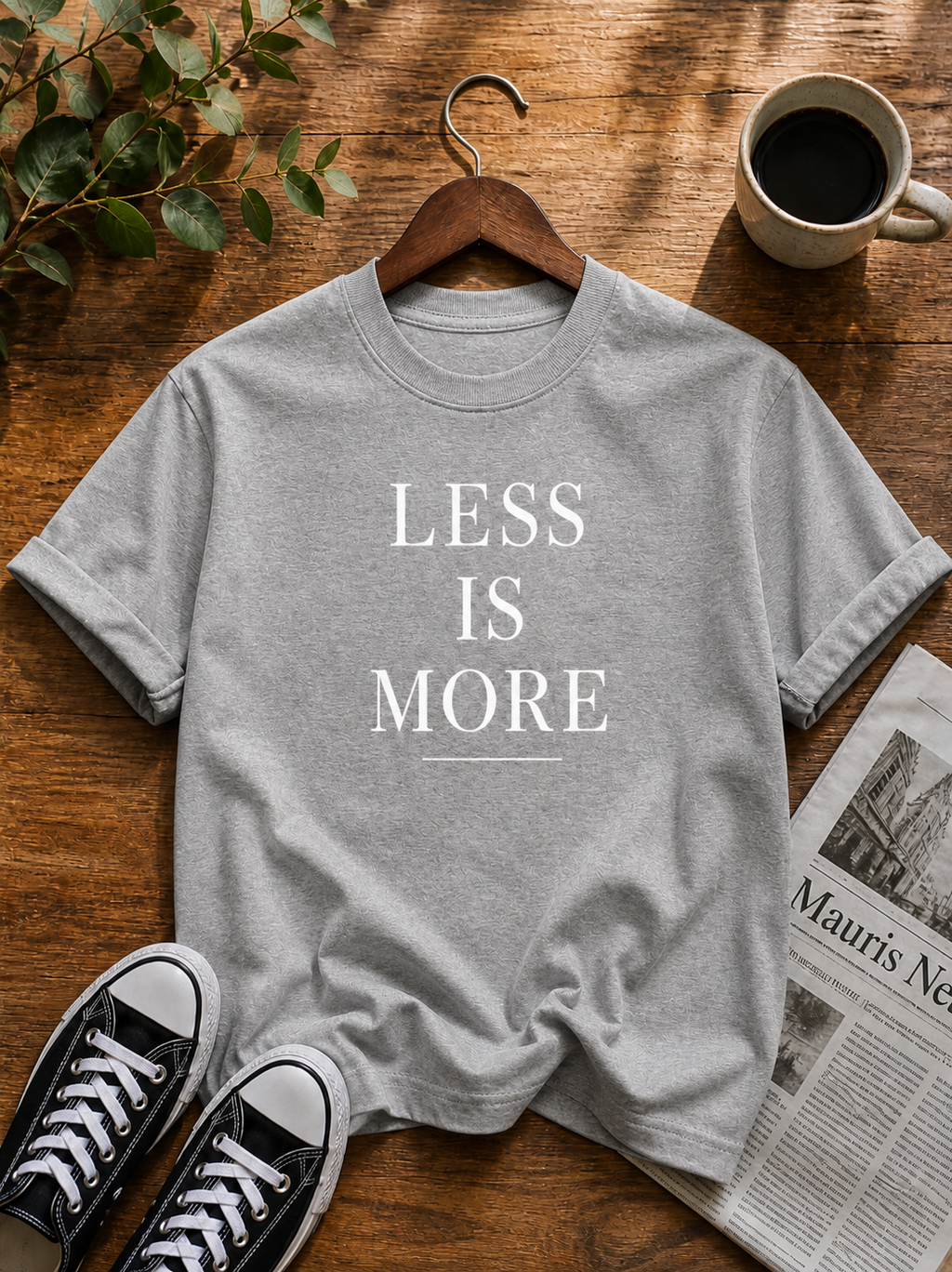 Less Is More Minimalist Typography Vinyl T-Shirt