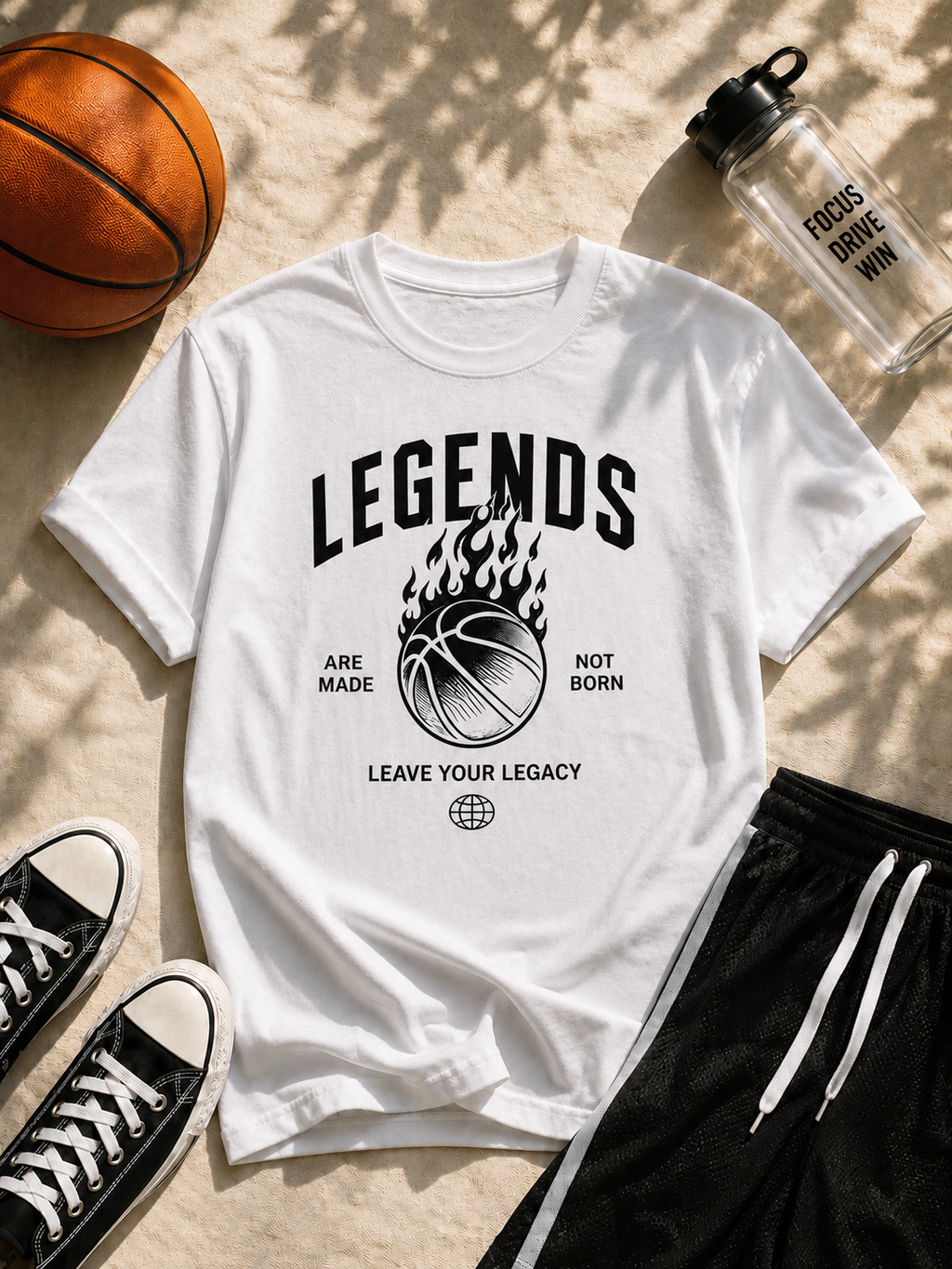 Legends Are Made Basketball Vinyl T-Shirt | Motivational Sports Tee