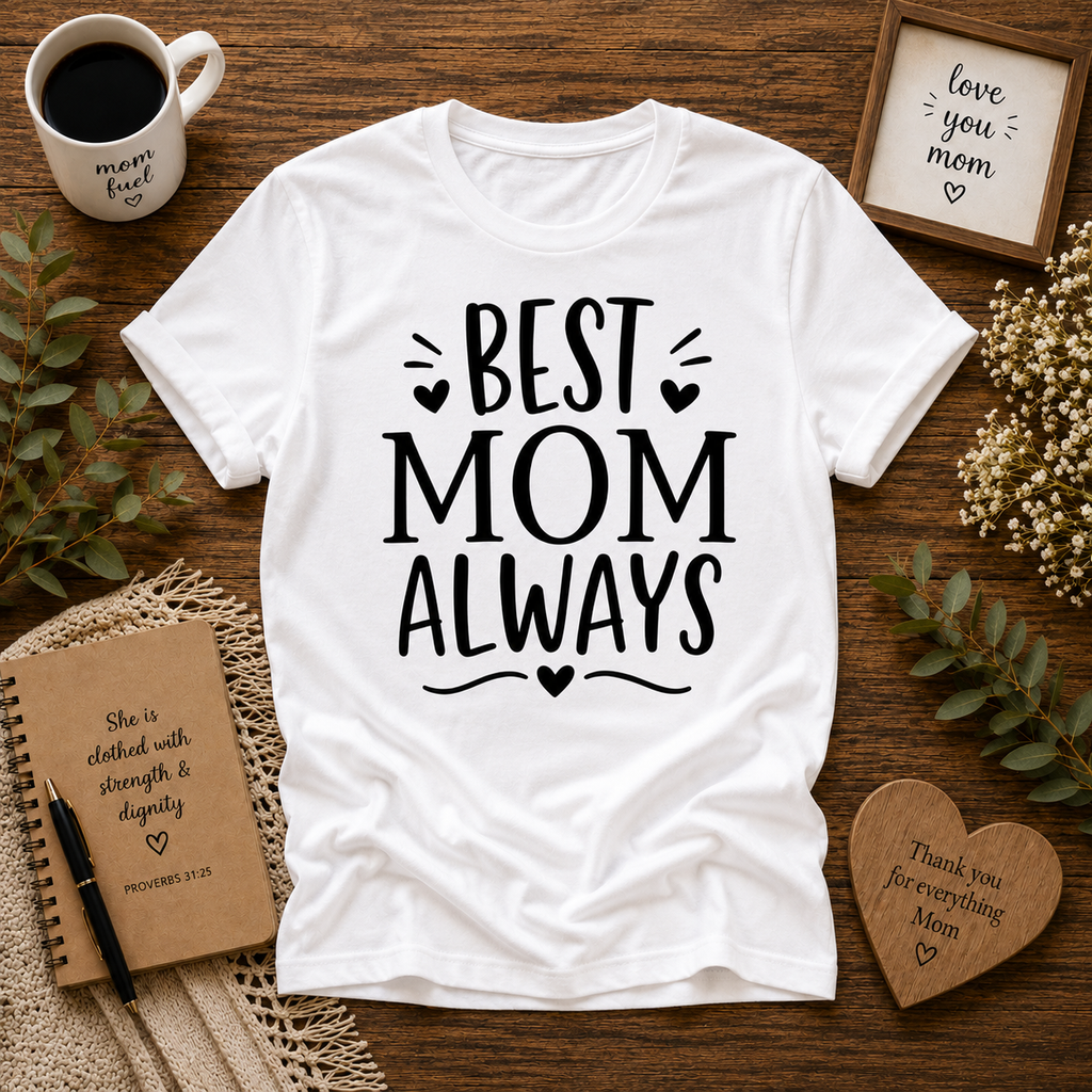 Best Mom Always Vinyl T-Shirt | Cute Mother’s Day Tee