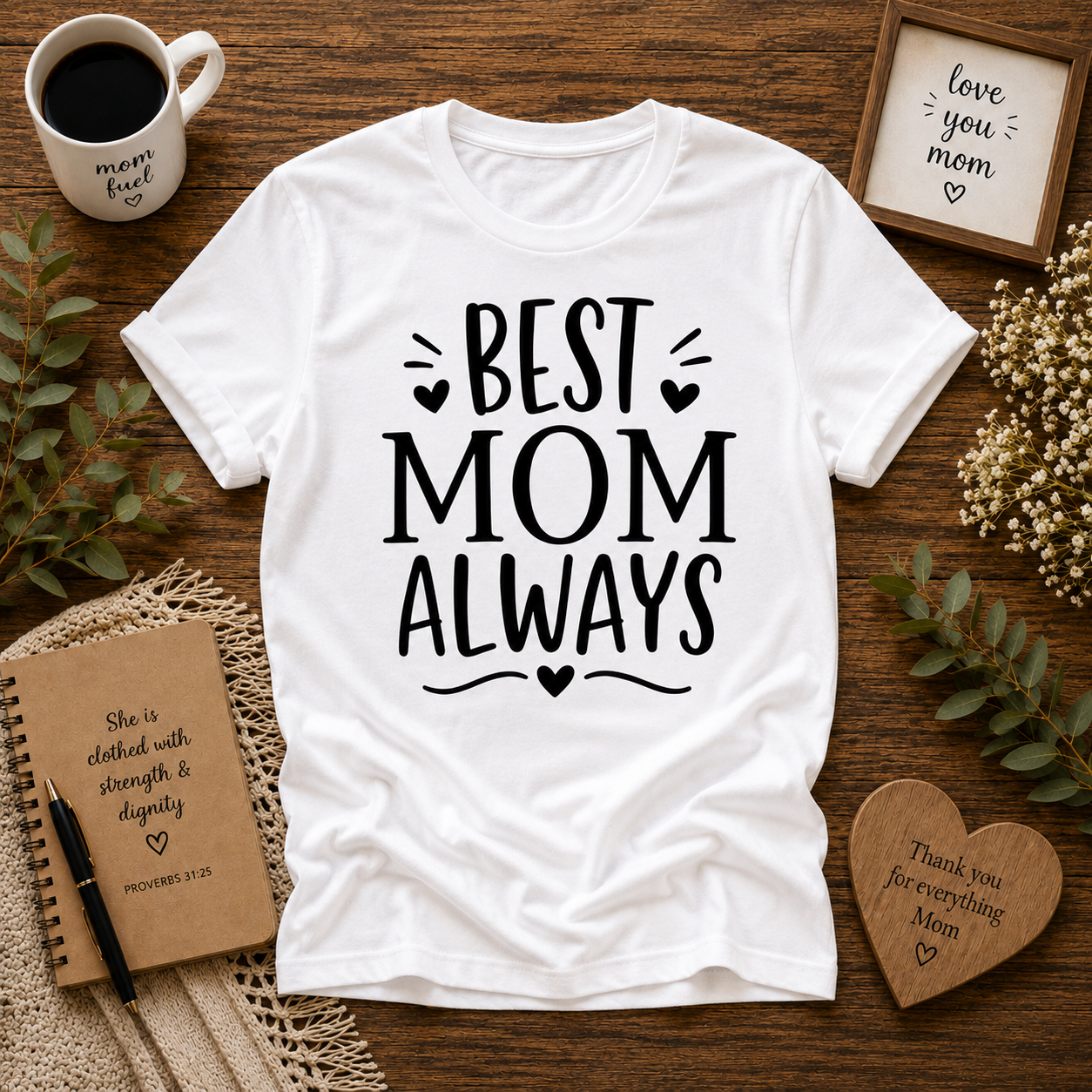 Best Mom Always Vinyl T-Shirt | Cute Mother’s Day Tee