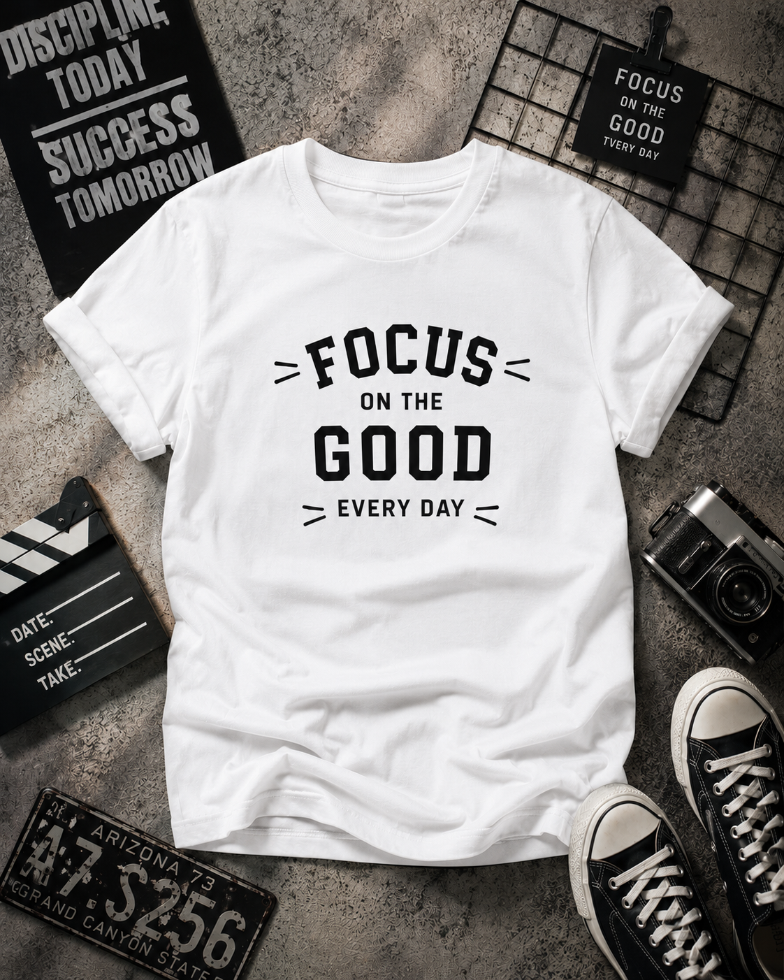 Focus on the Good Every Day Motivational Vinyl T-Shirt