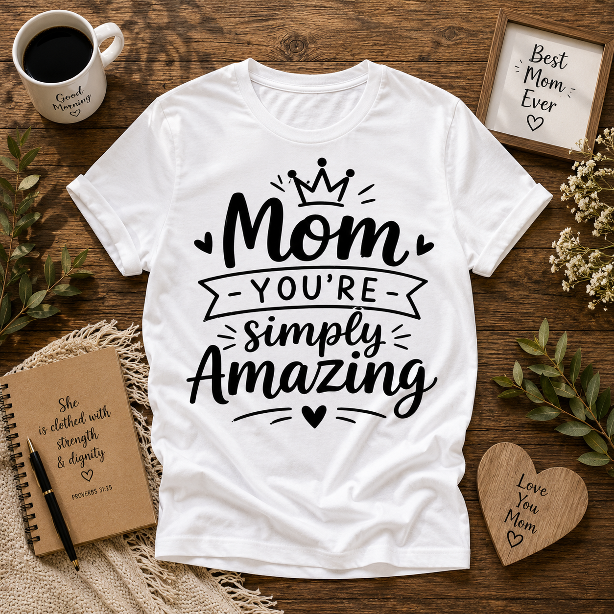 Mom You’re Simply Amazing Vinyl T-Shirt for Mothers