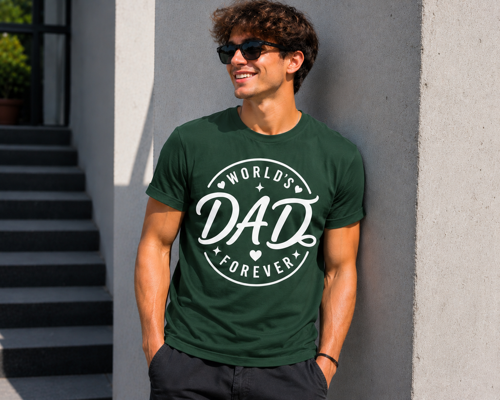 World’s Best Dad Forever Vinyl T-Shirt | Father’s Day Dad Tee
