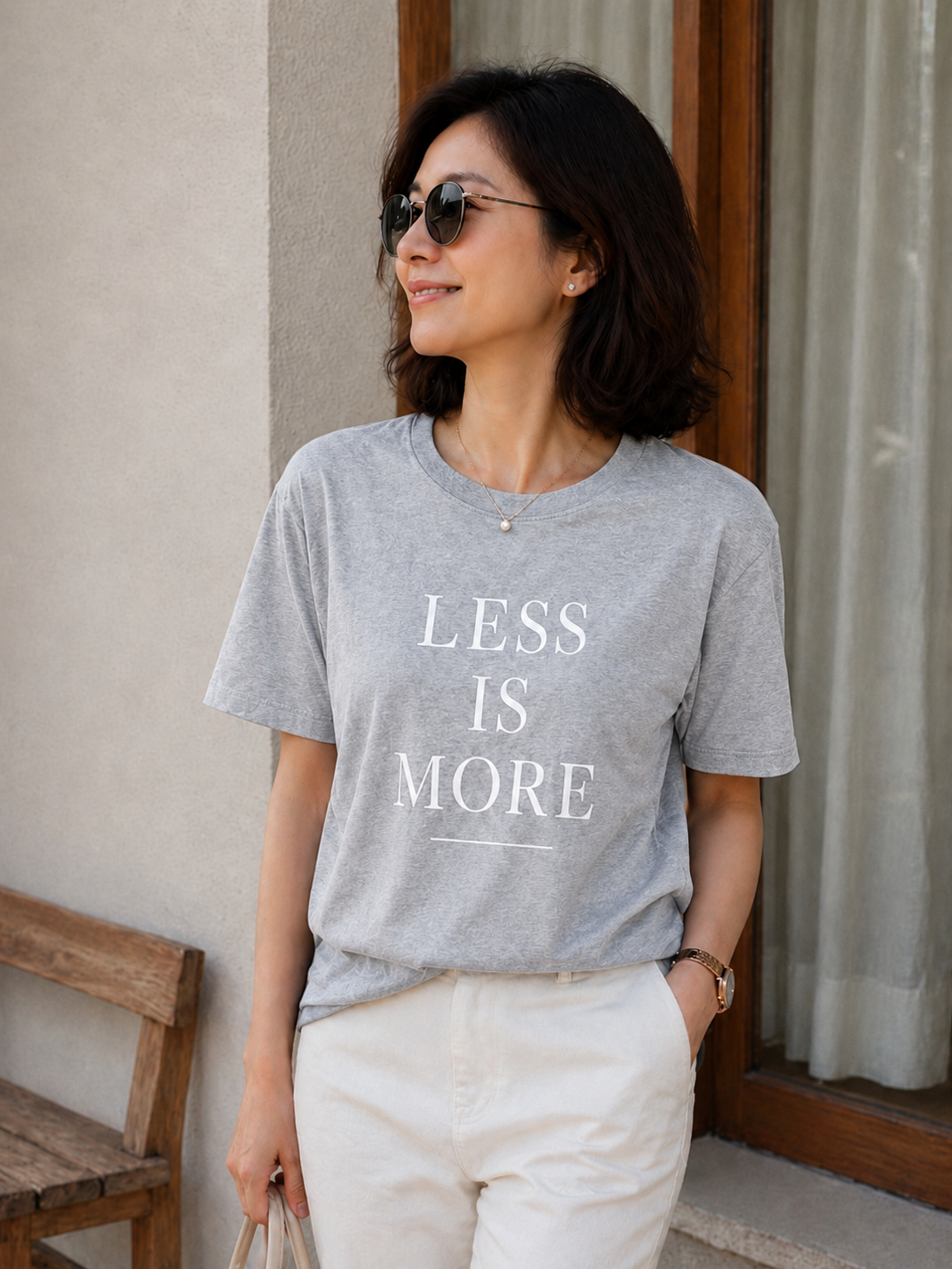 Less Is More Minimalist Typography Vinyl T-Shirt