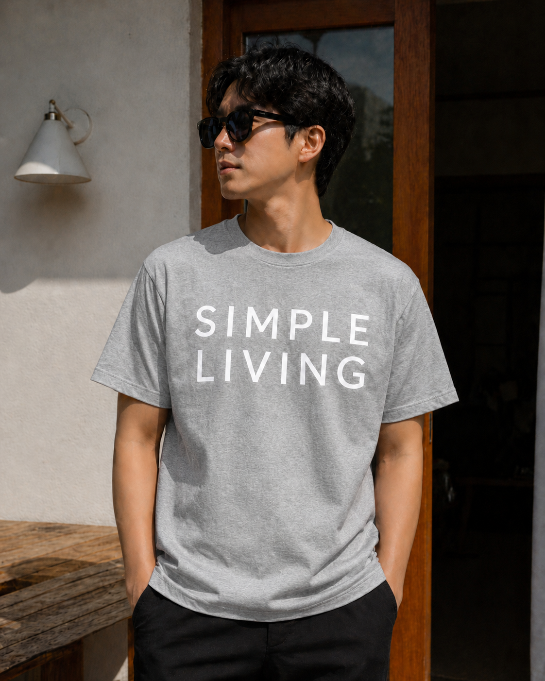 Simple Living Minimalist Aesthetic Vinyl T-Shirt