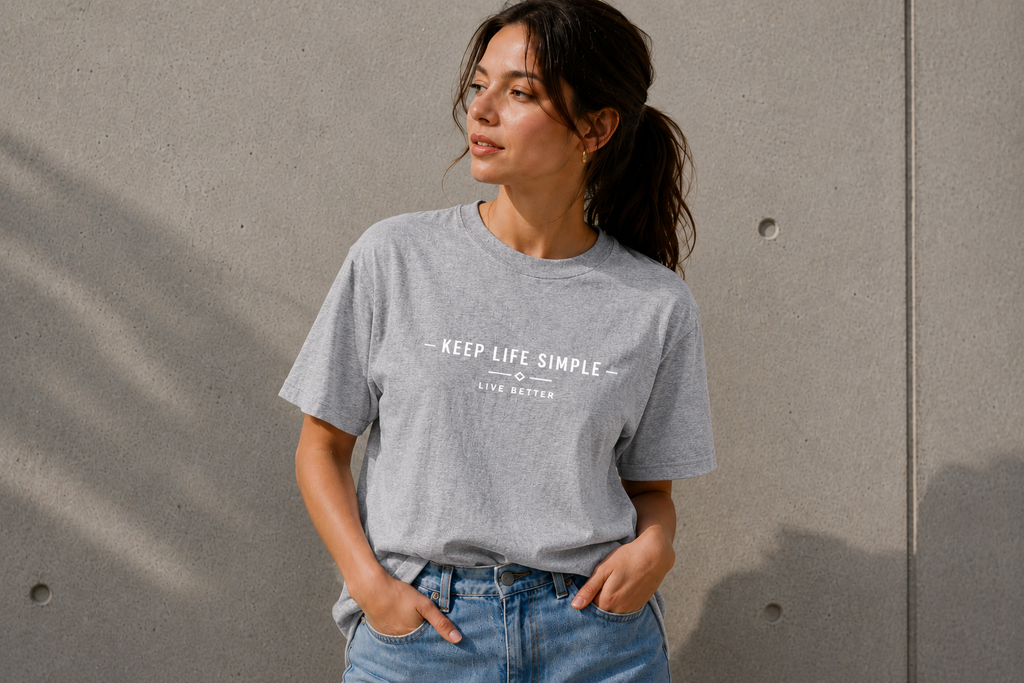 Keep Life Simple Minimalist Inspirational Vinyl T-Shirt