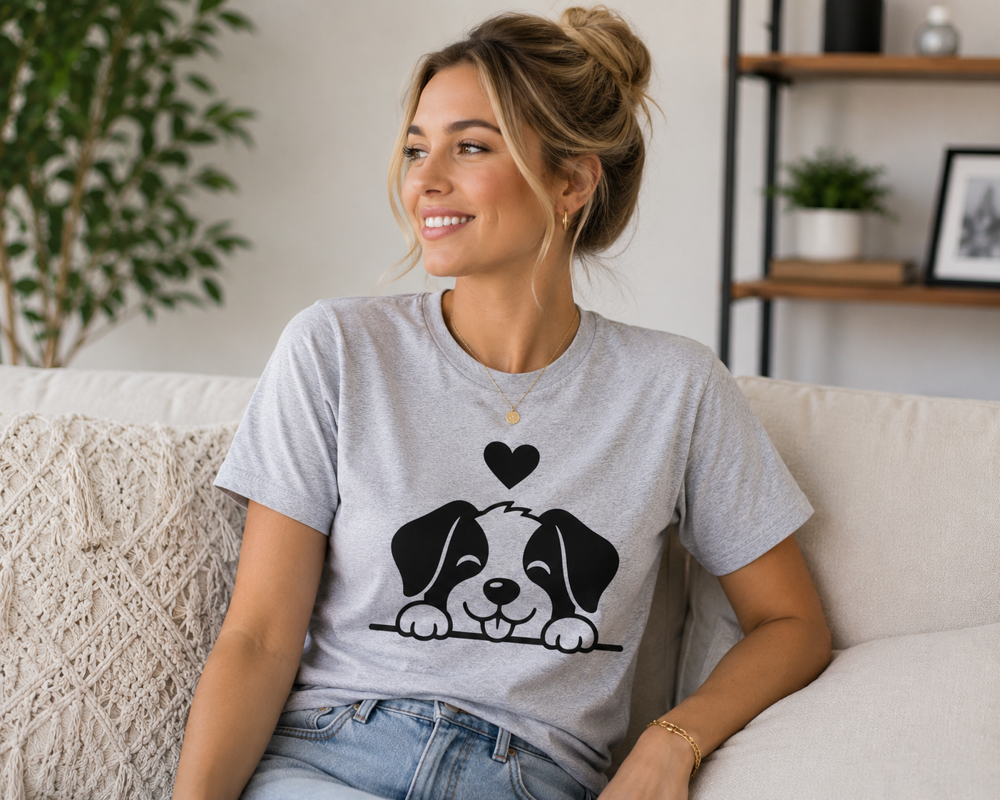 Cute Puppy Dog Lover T-Shirt | Adorable Dog Vinyl Tee | Pet Owner Gift Shirt