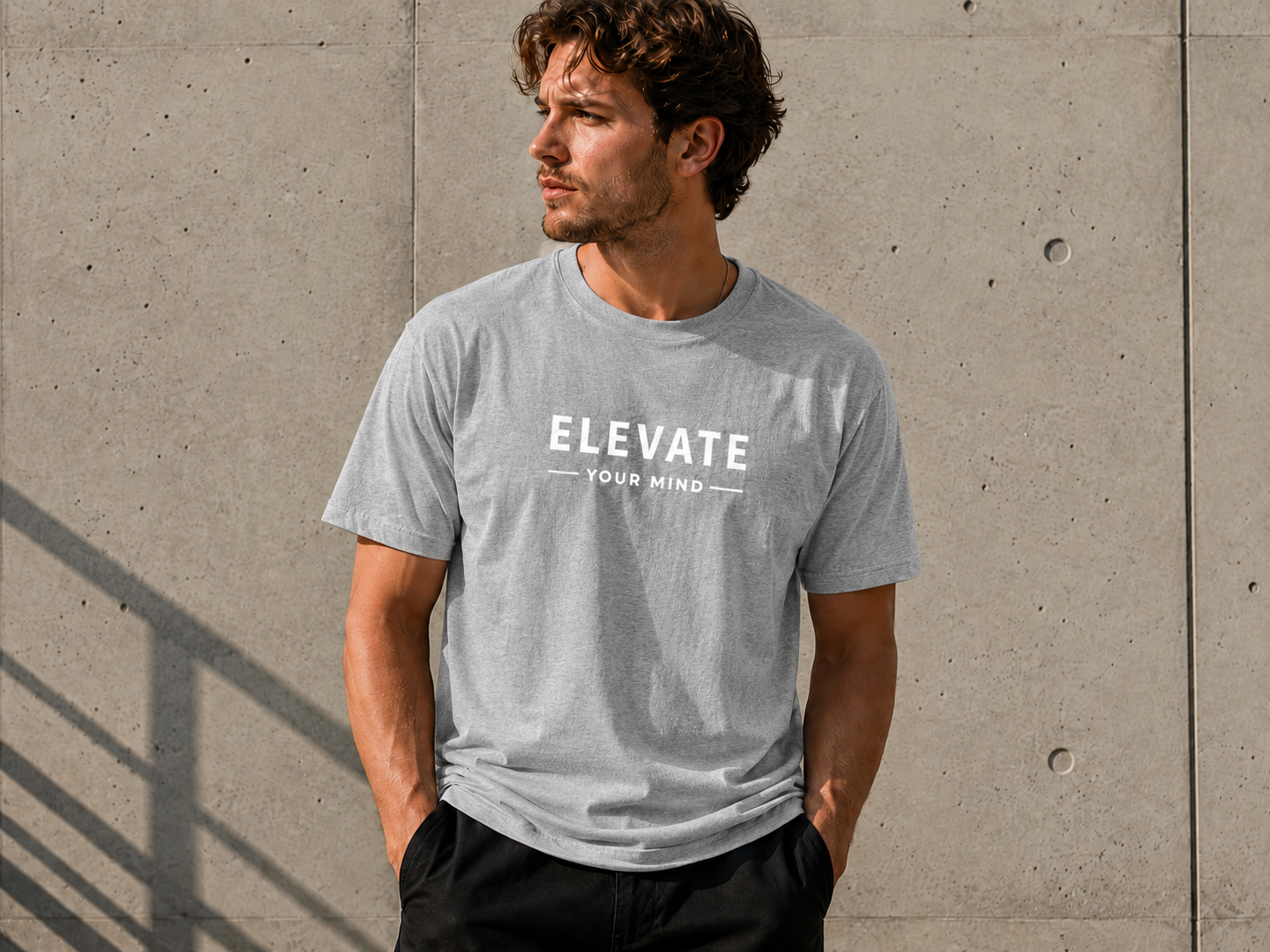 Elevate Your Mind Motivational Minimalist Vinyl T-Shirt