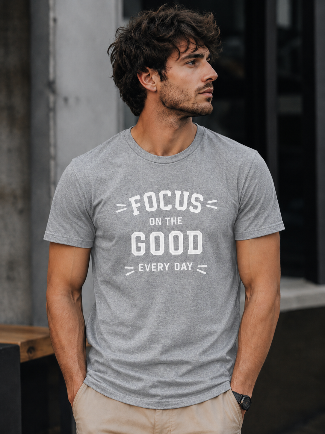 Focus on the Good Every Day Motivational Vinyl T-Shirt