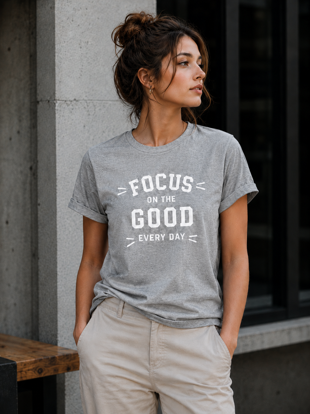 Focus on the Good Every Day Motivational Vinyl T-Shirt
