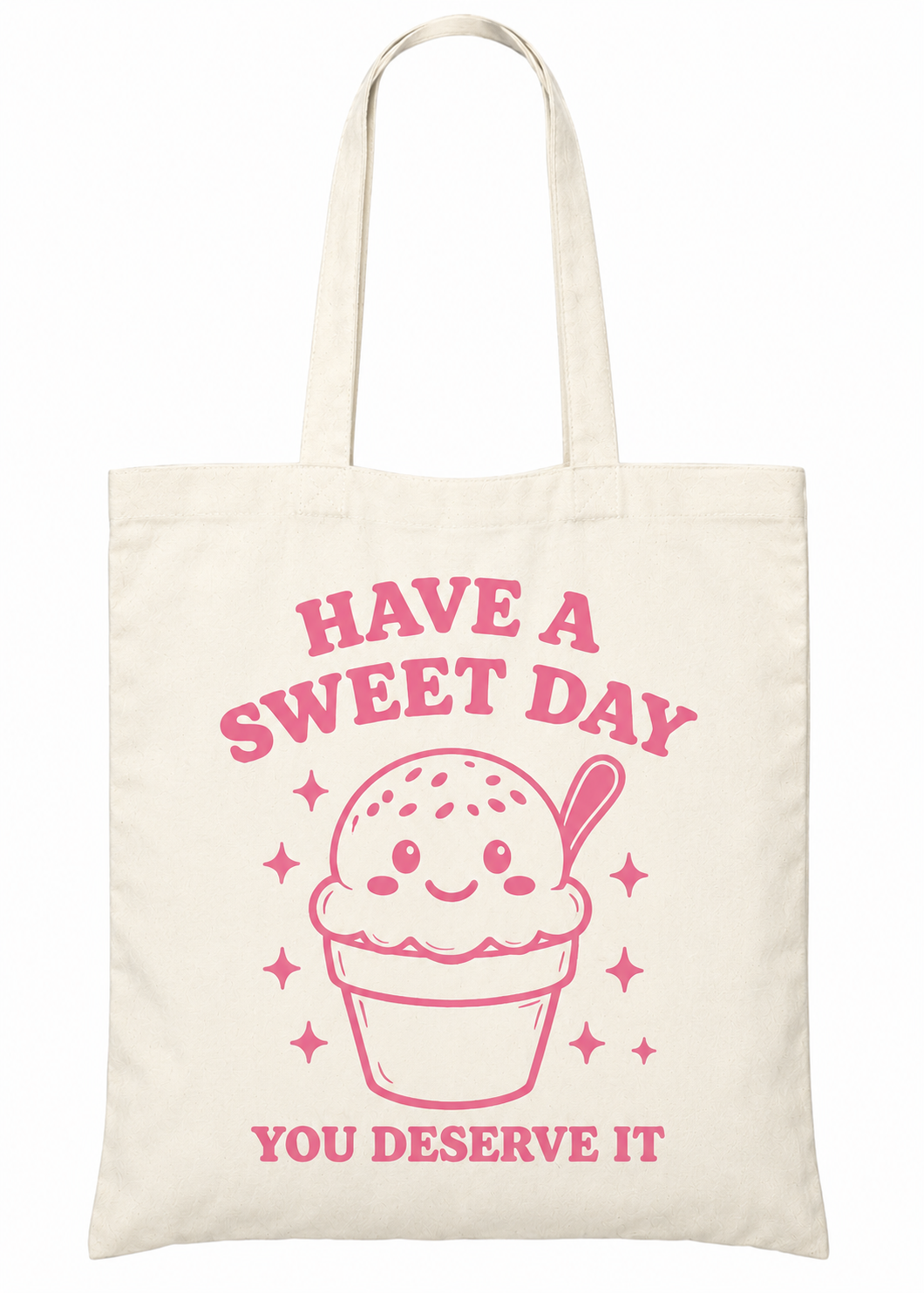 Have A Sweet Day Ice Cream Canvas Tote Bag – Cute Aesthetic Shopping Bag