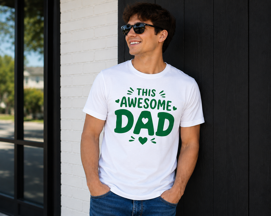 This Awesome Dad Vinyl T-Shirt | Funny Father’s Day Dad Tee