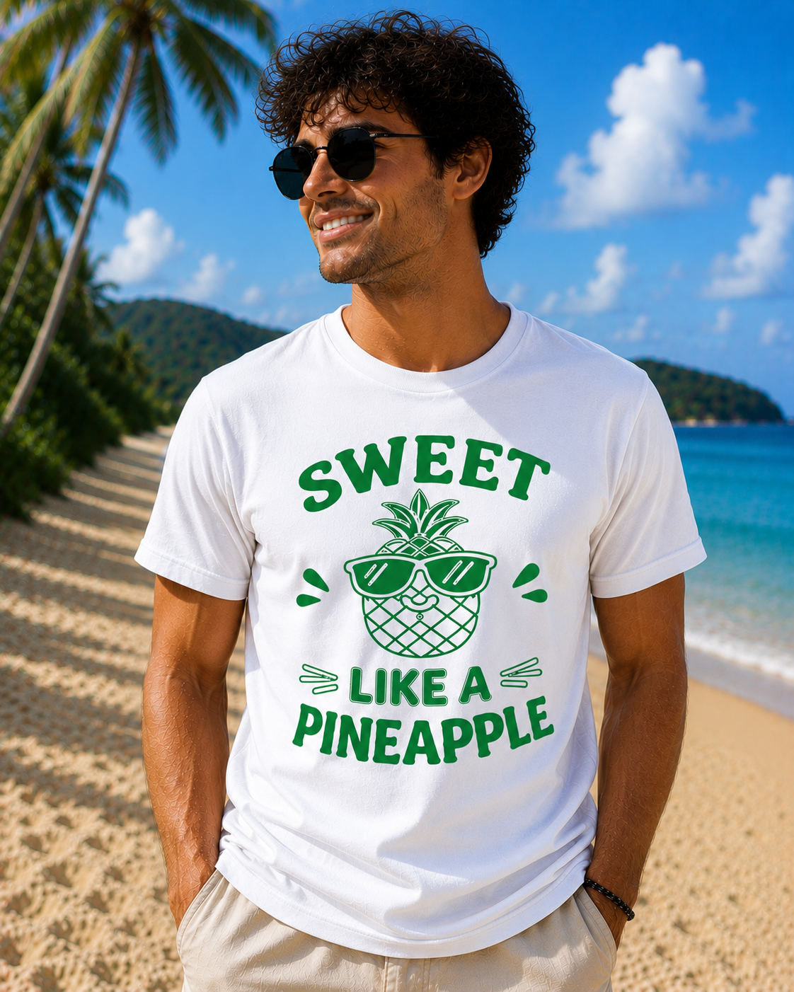 Sweet Like A Pineapple Vinyl T-Shirt | Cute Tropical Summer Tee
