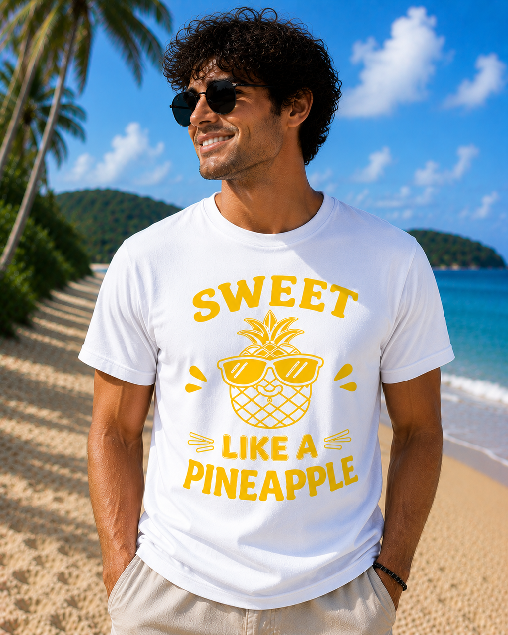 Sweet Like A Pineapple Vinyl T-Shirt | Cute Tropical Summer Tee