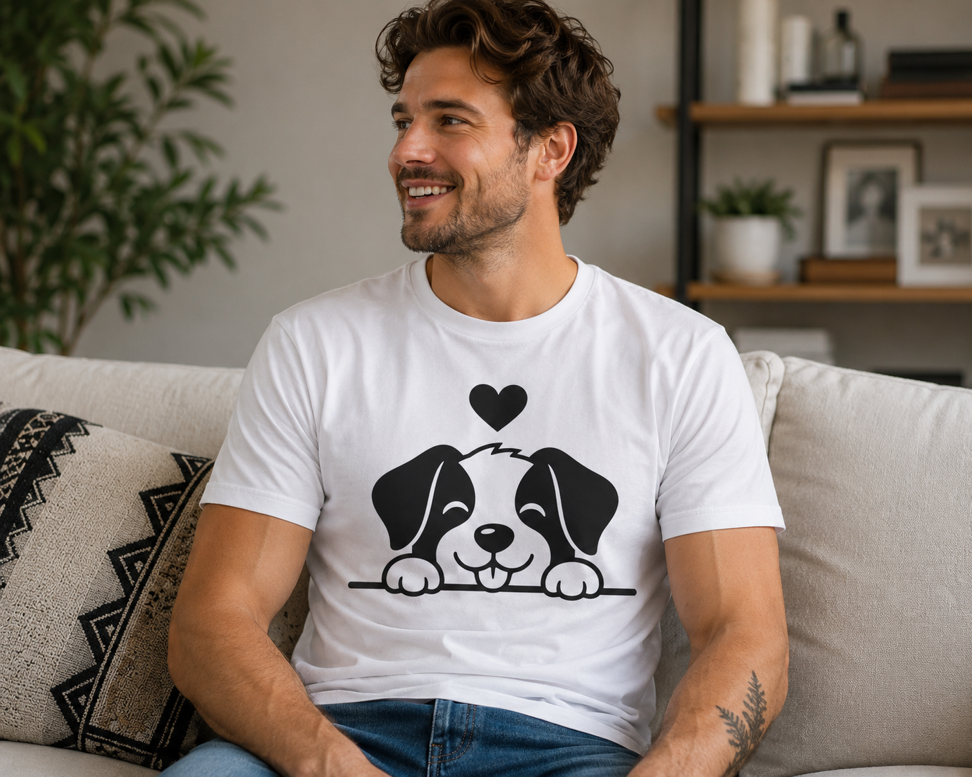 Cute Puppy Dog Lover T-Shirt | Adorable Dog Vinyl Tee | Pet Owner Gift Shirt